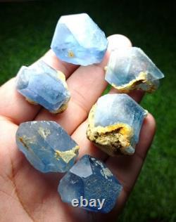 144grams A lovely lot of 6pieces lot superb lustrous blue Celestine crystals