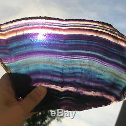 1453g Natural Rainbow Fluorite Crystal Quartz Piece Healing Specimen Stone