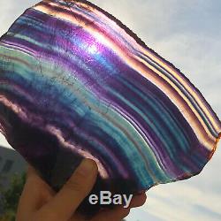 1453g Natural Rainbow Fluorite Crystal Quartz Piece Healing Specimen Stone