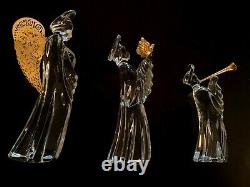 14 Piece Gorham Lead Crystal Nativity Set with Gold Coloured Accents