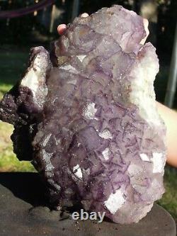 15.4 LB Large Stepped Purple Fluorite Mineral Specimen Stunning Piece