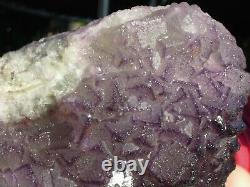 15.4 LB Large Stepped Purple Fluorite Mineral Specimen Stunning Piece