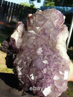 15.4 LB Large Stepped Purple Fluorite Mineral Specimen Stunning Piece