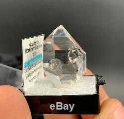 15.79 g Enhydro Herkimer Diamond Gem, Incredible Water-Clear Piece with Moving Gas