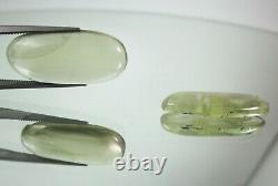 15 carats Gemstone natural TRANSPARENT DIASPORE 2 PIECE CATSEYE CABOCHONS