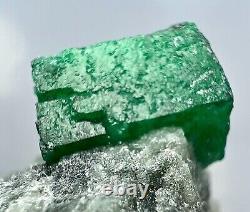 161 GM Collect Piece Full Terminated Top Green Swat Emerald Huge Crystal On Mat