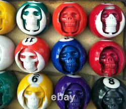 16 Pieces Billiards Skulls Carved By Machine from Advanced Synthetic Resin