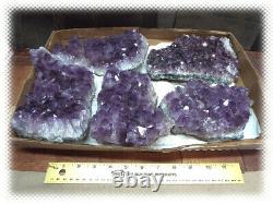 17.5 Pounds 5 Large Pieces / Retale Flat Amethyst Crystal Geode Lot
