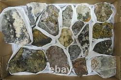 17 Piece Mix Mineral Specimen Flat Sphalerite Mimetite Pyrite Pyrrhotite