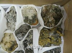 17 Piece Mix Mineral Specimen Flat Sphalerite Mimetite Pyrite Pyrrhotite