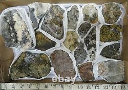 17 Piece Mix Mineral Specimen Flat Sphalerite Mimetite Pyrite Pyrrhotite