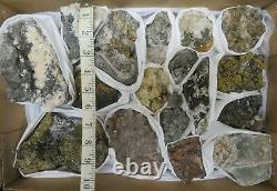 17 Piece Mix Mineral Specimen Flat Sphalerite Mimetite Pyrite Pyrrhotite