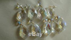 17 Pieces Aurora Borealis Crystal + 20 Feet Of Crystal All For Chandelier