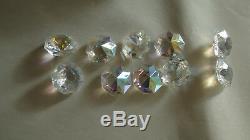 17 Pieces Aurora Borealis Crystal + 20 Feet Of Crystal All For Chandelier