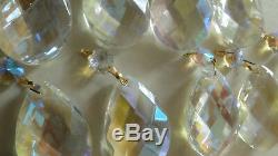 17 Pieces Aurora Borealis Crystal + 20 Feet Of Crystal All For Chandelier