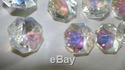 17 Pieces Aurora Borealis Crystal + 20 Feet Of Crystal All For Chandelier