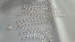 17 Pieces Aurora Borealis Crystal + 20 Feet Of Crystal All For Chandelier