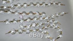 17 Pieces Aurora Borealis Crystal + 20 Feet Of Crystal All For Chandelier