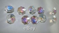 17 Pieces Aurora Borealis Crystal + 20 Feet Of Crystal All For Chandelier