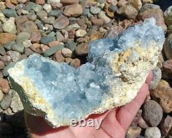 1896g Natural Beautiful Blue Celestite Crystal Geode Specimen, Display Piece