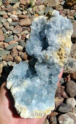 1896g Natural Beautiful Blue Celestite Crystal Geode Specimen, Display Piece