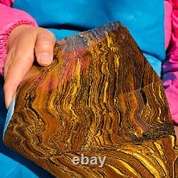 18.54LB Natural tiger's-eye slab quartz freeform crystal piece healing decor