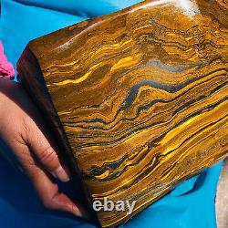 18.63LB Natural tiger's-eye slab quartz freeform crystal piece healing decor