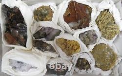 18 Piece Mix Mineral Specimen Flat Austinite Fluorite Quartz Pyrite Mimetite
