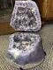 18 Tall Amethyst Crystal Geode Mineral Clam Shell 28.45 Kilo 2 Piece