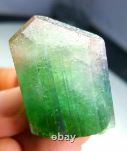 192 Carats Beautiful Natural Bi-Color Tourmaline Crystal Very Nice Quality Piece