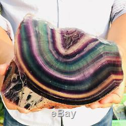 1973G Natural Rainbow Fluorite Slice Crystal Quartz Piece Healing Specimen Stone