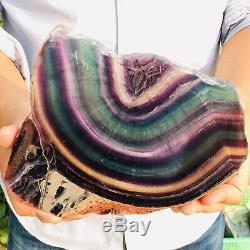 1973G Natural Rainbow Fluorite Slice Crystal Quartz Piece Healing Specimen Stone