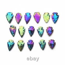 1-1.5 in. Rainbow Titanium Aura Quartz Arrowhead Spearhead Crystal Point Healing