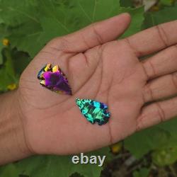 1-1.5 in. Rainbow Titanium Aura Quartz Arrowhead Spearhead Crystal Point Healing