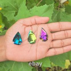 1-1.5 in. Rainbow Titanium Aura Quartz Arrowhead Spearhead Crystal Point Healing