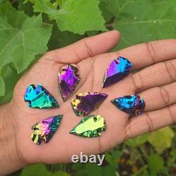 1-1.5 in. Rainbow Titanium Aura Quartz Arrowhead Spearhead Crystal Point Healing