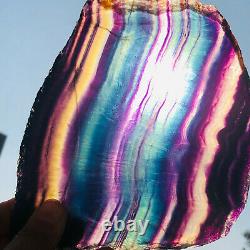1.77LB Natural Rainbow Fluorite Crystal Quartz Piece Healing Specimen Stone
