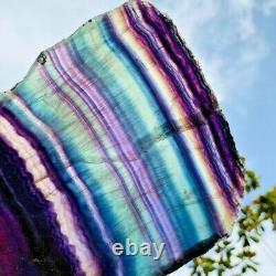 1.93LB Natural Rainbow Fluorite Crystal Quartz Piece Healing Specimen Stone