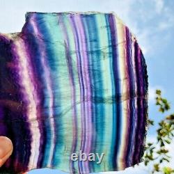 1.93LB Natural Rainbow Fluorite Crystal Quartz Piece Healing Specimen Stone