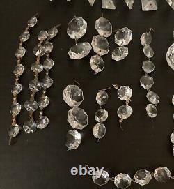 200+ Piece Lot Vtg Antique Chandelier Crystal Prisms Assorted Shapes Sizes