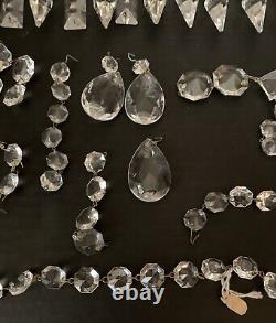 200+ Piece Lot Vtg Antique Chandelier Crystal Prisms Assorted Shapes Sizes