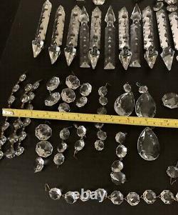 200+ Piece Lot Vtg Antique Chandelier Crystal Prisms Assorted Shapes Sizes