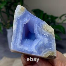 204G Natural Blue striped agate Crystal Chunks piece form Mineral Specimens