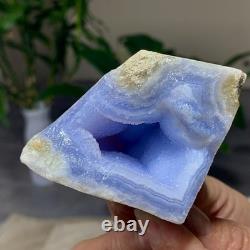 204G Natural Blue striped agate Crystal Chunks piece form Mineral Specimens