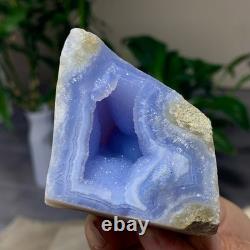 204G Natural Blue striped agate Crystal Chunks piece form Mineral Specimens