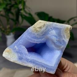 204G Natural Blue striped agate Crystal Chunks piece form Mineral Specimens