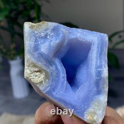 204G Natural Blue striped agate Crystal Chunks piece form Mineral Specimens