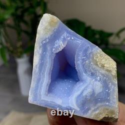 204G Natural Blue striped agate Crystal Chunks piece form Mineral Specimens