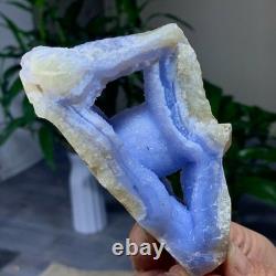 205G Natural Blue striped agate Crystal Chunks piece form Mineral Specimens