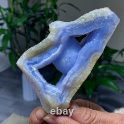 205G Natural Blue striped agate Crystal Chunks piece form Mineral Specimens